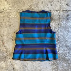 画像2: BORDER COLOR DESIGN VEST / Ladies M(10P) / MADE IN USA (2)