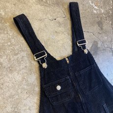 画像3: BLACK COLOR CORDUROY OVERALL / Ladies S(M) / MADE IN USA (3)