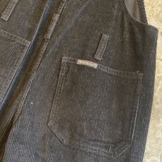 画像7: BLACK COLOR CORDUROY OVERALL / Ladies S(M) / MADE IN USA (7)