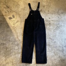 画像1: BLACK COLOR CORDUROY OVERALL / Ladies S(M) / MADE IN USA (1)