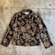 画像1: ALL OVER FLOWER PATTERN GOBELIN ZIP UP JACKET / Ladies M(10) / MADE IN USA  (1)