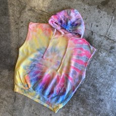 画像4: TIE DYE PATTERN CUT OFF N/S SWEAT / Ladies M (4)