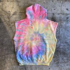 画像2: TIE DYE PATTERN CUT OFF N/S SWEAT / Ladies M (2)
