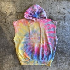 画像1: TIE DYE PATTERN CUT OFF N/S SWEAT / Ladies M (1)