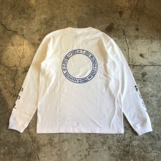 画像2: UNDERLAND × UBON 【笑門福来】　2022 CHINA PATTERN PRINTED L/S TEE / WHITE×BLUE  / M&L (2)