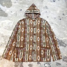 画像1: NATIVE STRIPES PATTERN GOBELIN HODDIE JACKET / Mens L (1)