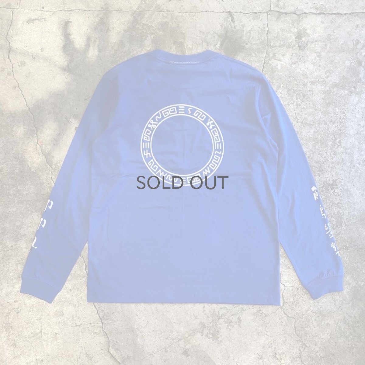 画像2: UNDERLAND × UBON 【笑門福来】　2022 CHINA PATTERN PRINTED L/S TEE / BLUE×WHITE / M (2)