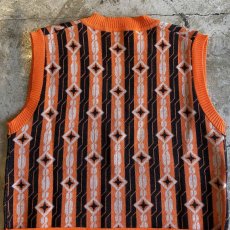 画像6: ALL OVER PATTERN COLOR KNIT VEST / Ladies M  (6)