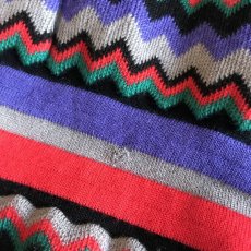 画像10: ALL OVER COLOR PATTERN POINT WAVE DESIGN KNIT SWEATER / Ladies M (10)