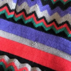 画像10: ALL OVER COLOR PATTERN POINT WAVE DESIGN KNIT SWEATER / Ladies M (10)