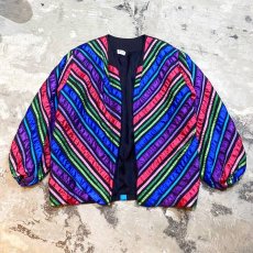 画像1: OLD COLORFUL SATIN LINE TAPE JACKET / Mens L (1)