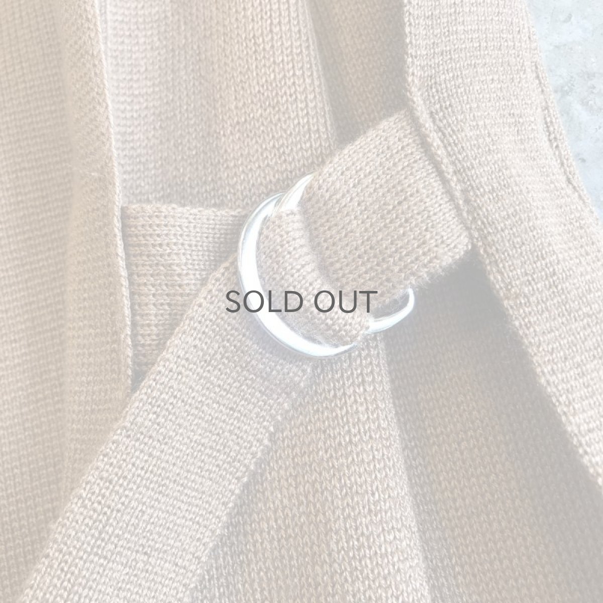 画像9: SIDE SLIT RING BELT DESIGN OVER SIZE COTTON VEST / Ladies L (9)