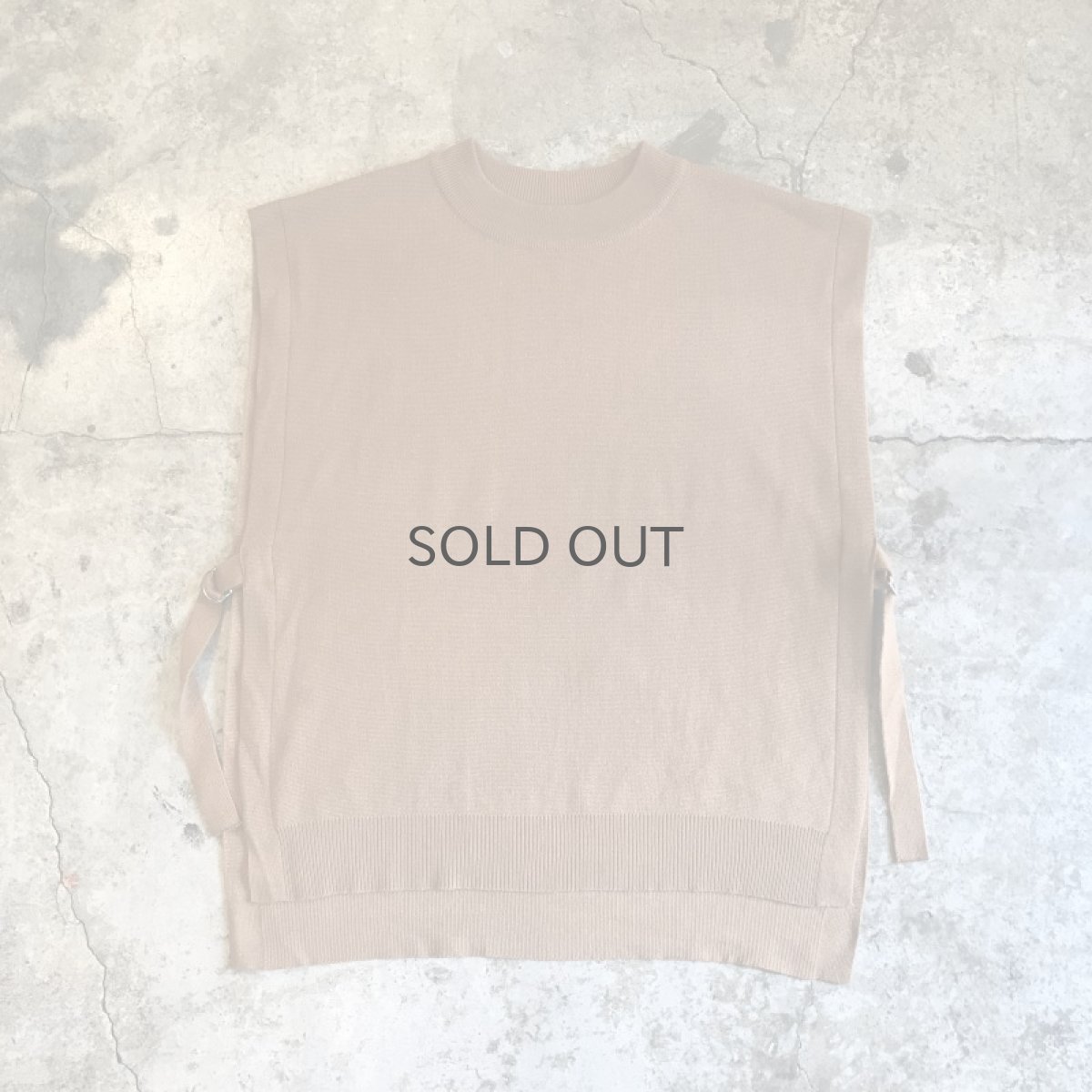 画像1: SIDE SLIT RING BELT DESIGN OVER SIZE COTTON VEST / Ladies L (1)