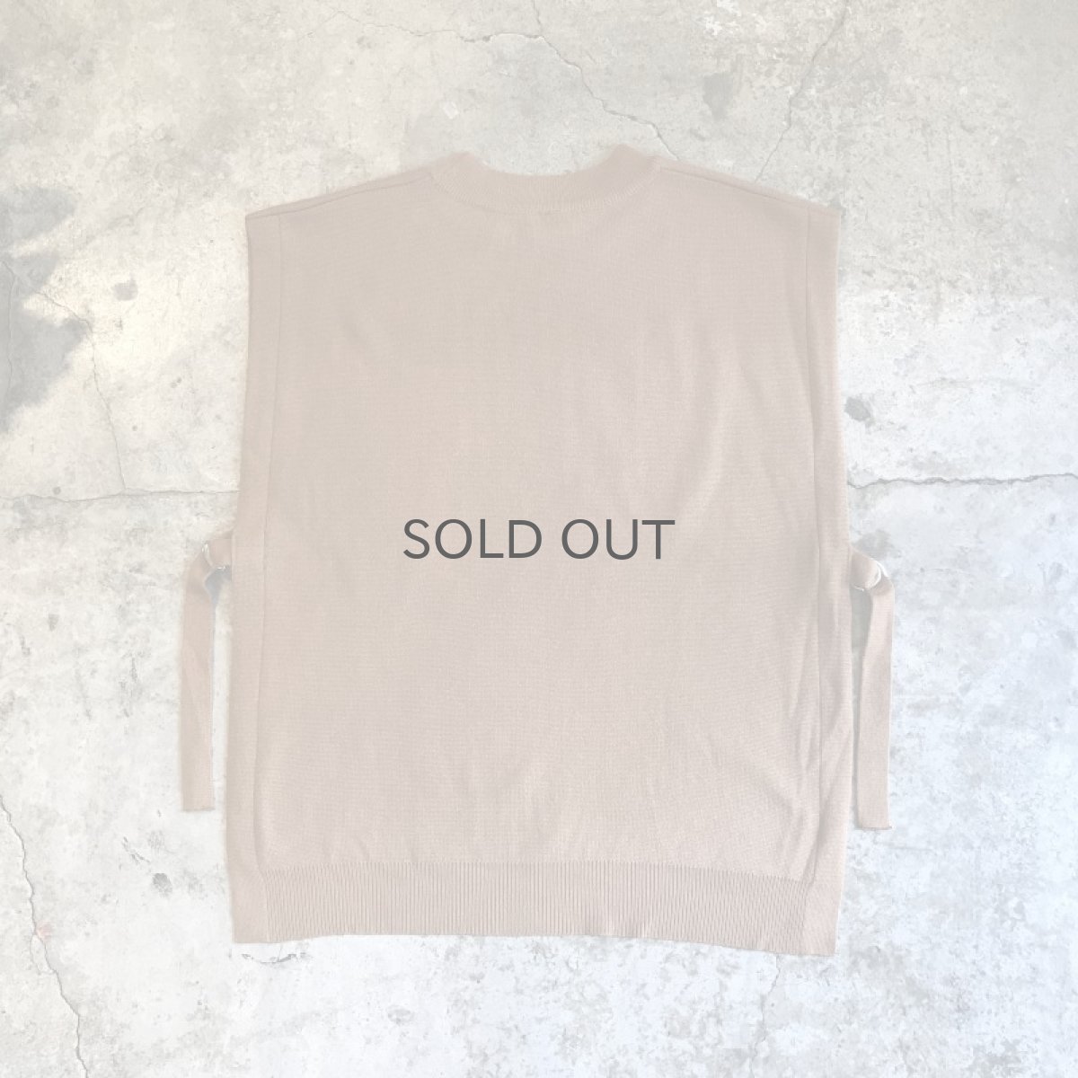 画像2: SIDE SLIT RING BELT DESIGN OVER SIZE COTTON VEST / Ladies L (2)