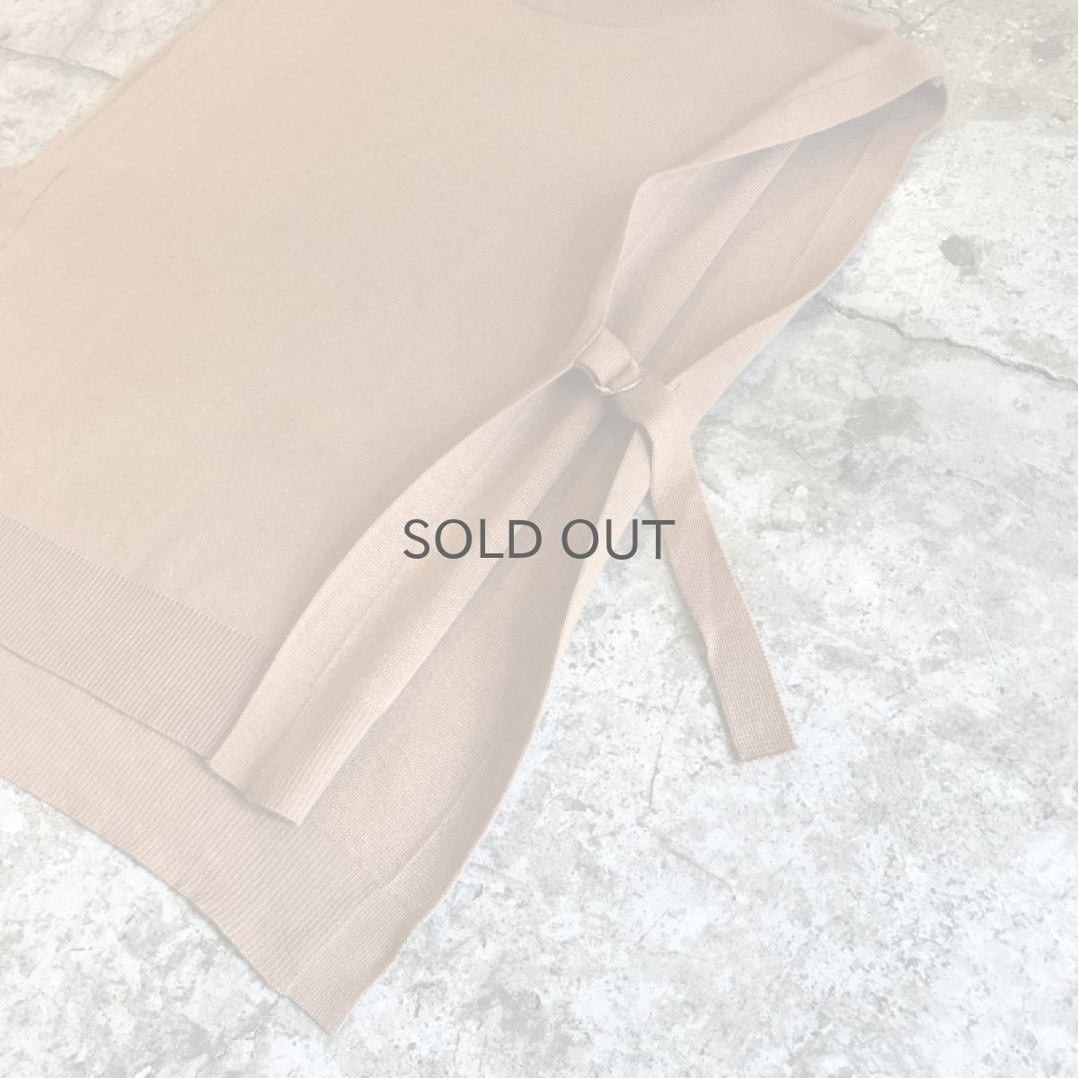 画像6: SIDE SLIT RING BELT DESIGN OVER SIZE COTTON VEST / Ladies L (6)