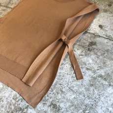 画像6: SIDE SLIT RING BELT DESIGN OVER SIZE COTTON VEST / Ladies L (6)