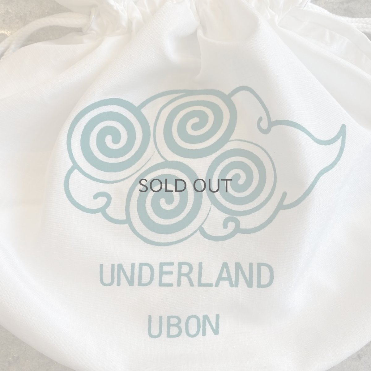 画像5: UNDERLAND × UBON 【笑門福来】　2022 巻雲巾着　/ WHITE×GREEN  (5)