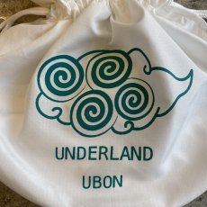 画像5: UNDERLAND × UBON 【笑門福来】　2022 巻雲巾着　/ WHITE×GREEN  (5)