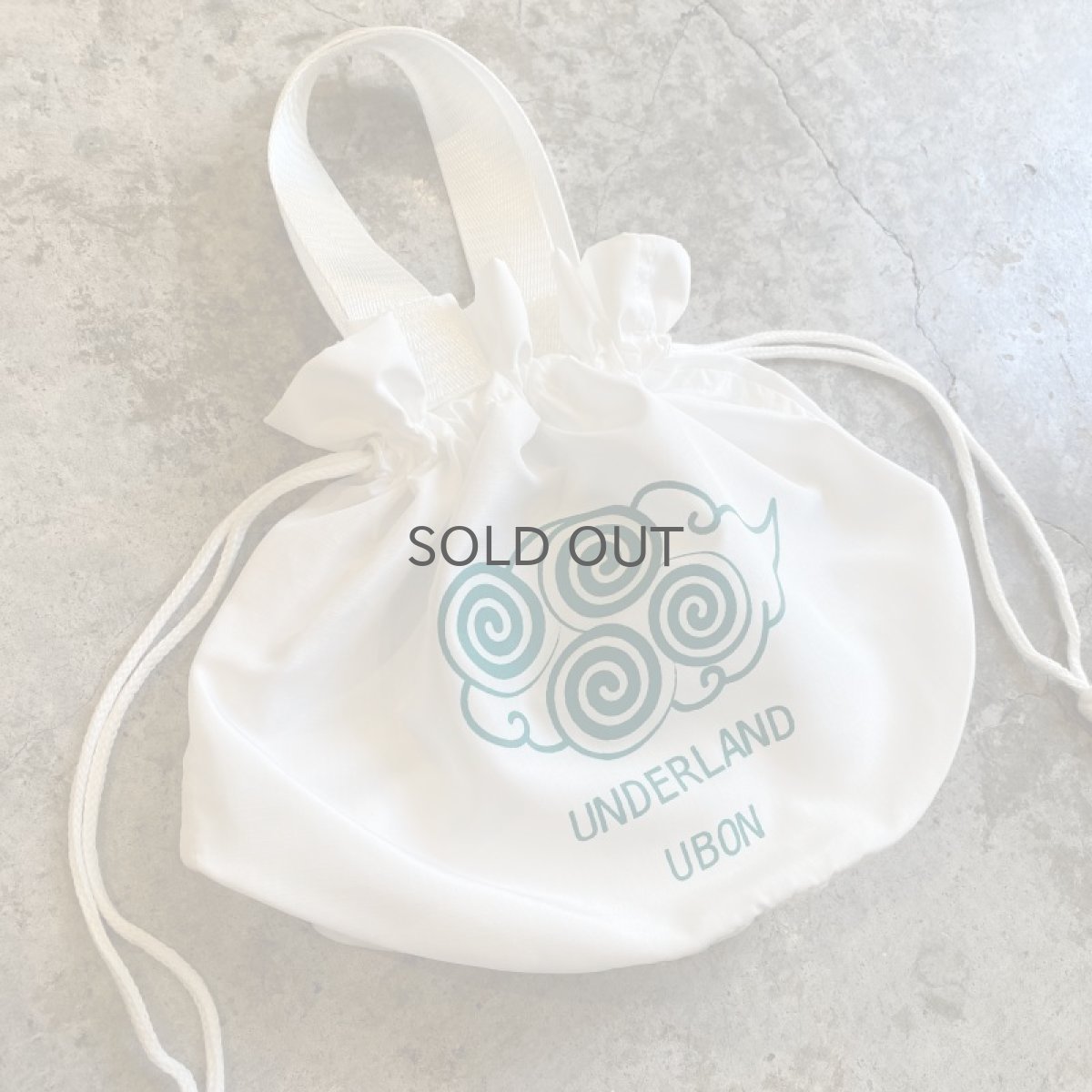 画像3: UNDERLAND × UBON 【笑門福来】　2022 巻雲巾着　/ WHITE×GREEN  (3)