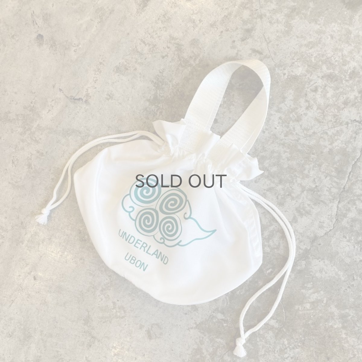 画像4: UNDERLAND × UBON 【笑門福来】　2022 巻雲巾着　/ WHITE×GREEN  (4)