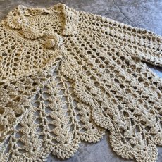 画像5: IVORY COLOR CROCHET DESIGN CARDIGAN / Ladies M (5)