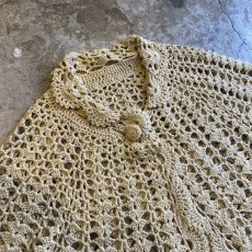 画像3: IVORY COLOR CROCHET DESIGN CARDIGAN / Ladies M (3)