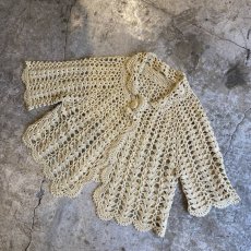 画像4: IVORY COLOR CROCHET DESIGN CARDIGAN / Ladies M (4)