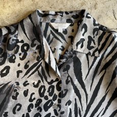 画像6: 2WAY COLLAR LEOPARD ZEBRA PATTERN DESIGN SHIRT / Ladies M (6)