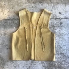 画像1: SUEDE LEATHER POINT DESIGN VEST / Ladies M (1)