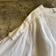 画像6: LINEN GATHER DESIGN L/S SHIRT / Ladies M(6) (6)