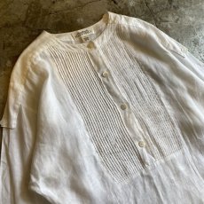 画像3: LINEN GATHER DESIGN L/S SHIRT / Ladies M(6) (3)