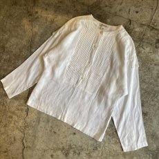 画像4: LINEN GATHER DESIGN L/S SHIRT / Ladies M(6) (4)