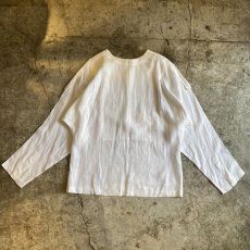 画像2: LINEN GATHER DESIGN L/S SHIRT / Ladies M(6) (2)