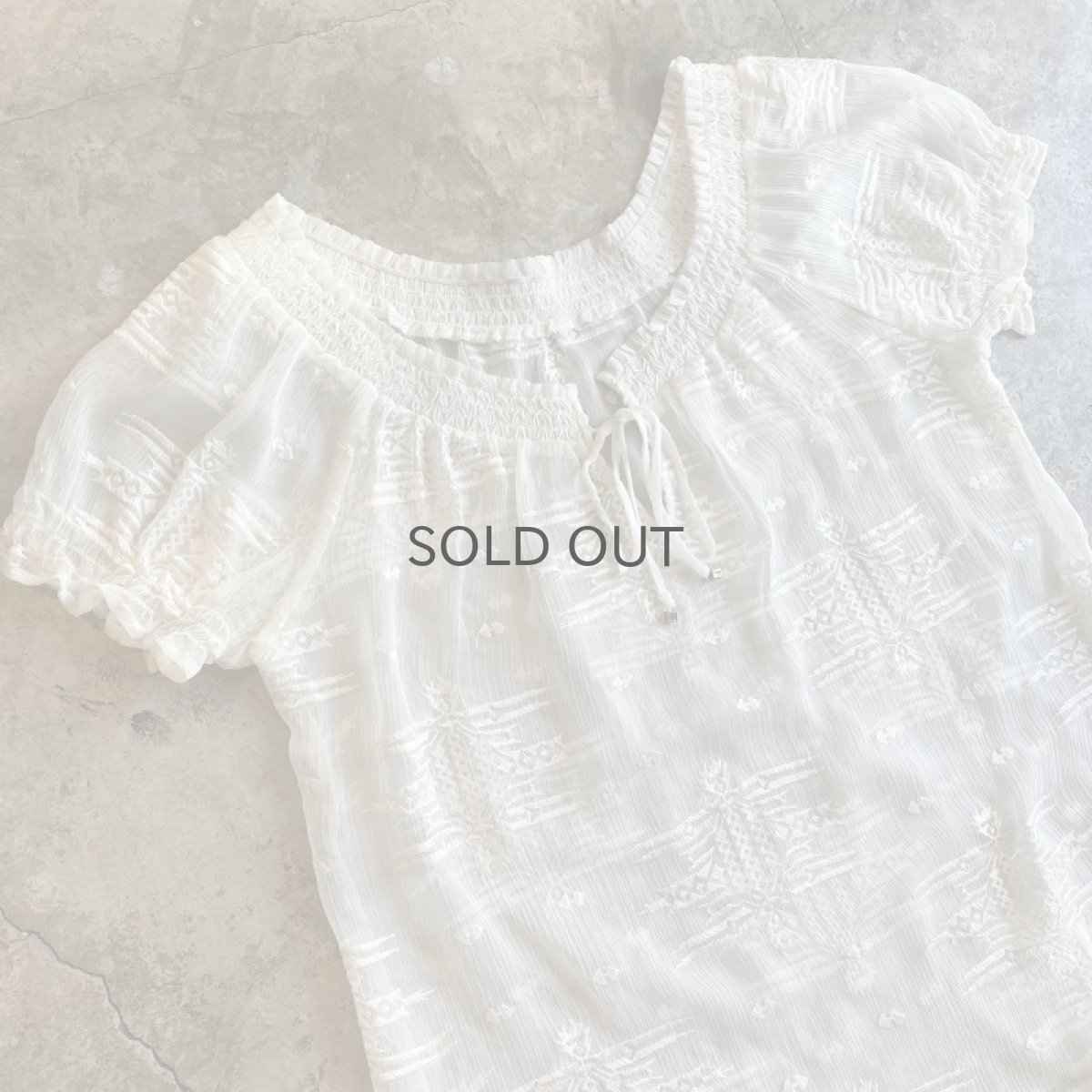 画像3: DESIGN EMBROIDERY SHEER TOPS / Ladies M (3)