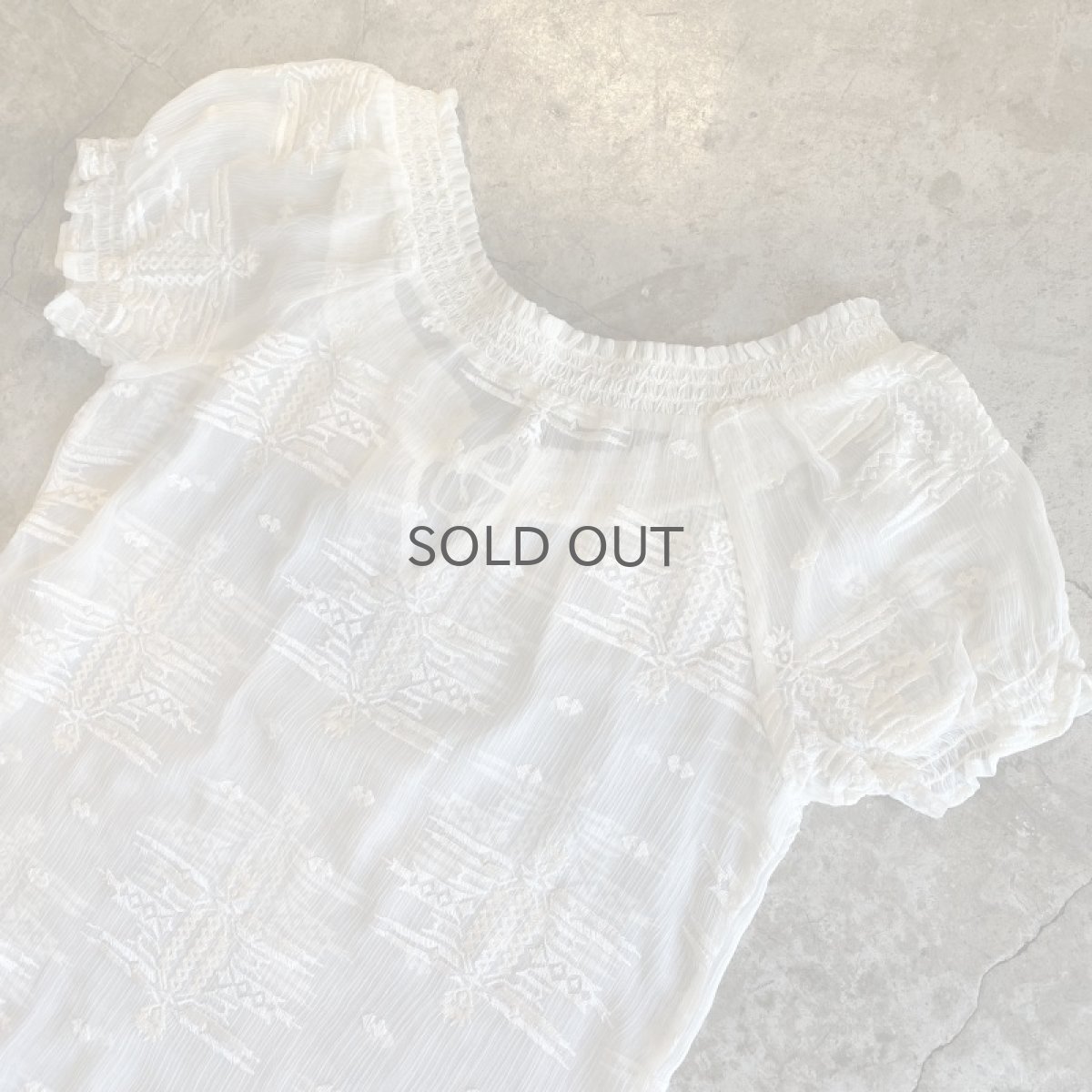 画像10: DESIGN EMBROIDERY SHEER TOPS / Ladies M (10)