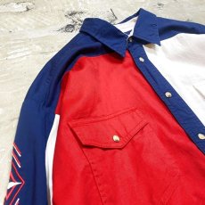 画像3: EMBROIDERY SLEEVE PANEL L/S SHIRT / Mens L (3)