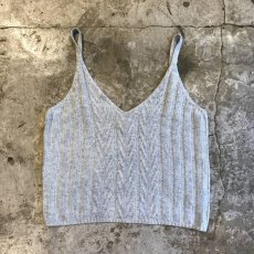 画像1: PALE TONE V NECK SHORT DESIGN KNIT VEST / Ladies XS/S(M) (1)