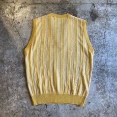 画像2: COLOR STRIPE V NECK KNIT VEST / Ladies L  (2)