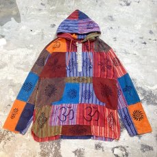 画像1: PATCHWORK VARIOUS PATTERN NATIVE ANORAK PARKA / Mens L~XL (1)