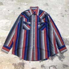 画像1: STRIPE PATTERN WESTERN L/S SHIRT / Mens XL (1)