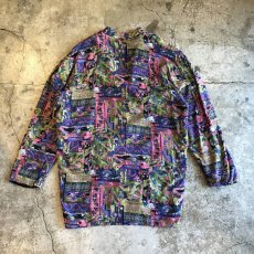 画像2: COLOR ART PATTERN LONG DESIGN TAILORED JACKET / Ladies M(XL) (2)