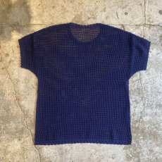 画像2: NAVY COLOR MESH SWAN PATTERN DESIGN S/S TOPS / Mens M (2)