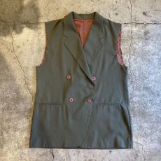 画像1: CUT OFF OVER SIZE DOUBLE VEST / Ladies L(12) / MADE IN USA (1)