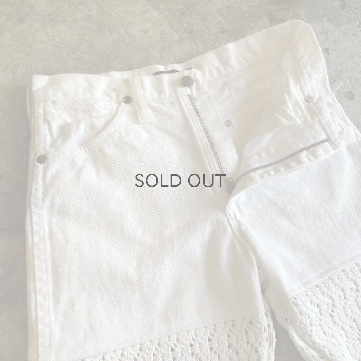 画像8: 【Wiz&Witch】"UNITED" VINTAGE CROCHET DENIM PANTS / W28 (8)