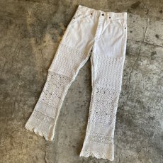 画像4: 【Wiz&Witch】"UNITED" VINTAGE CROCHET DENIM PANTS / W28 (4)