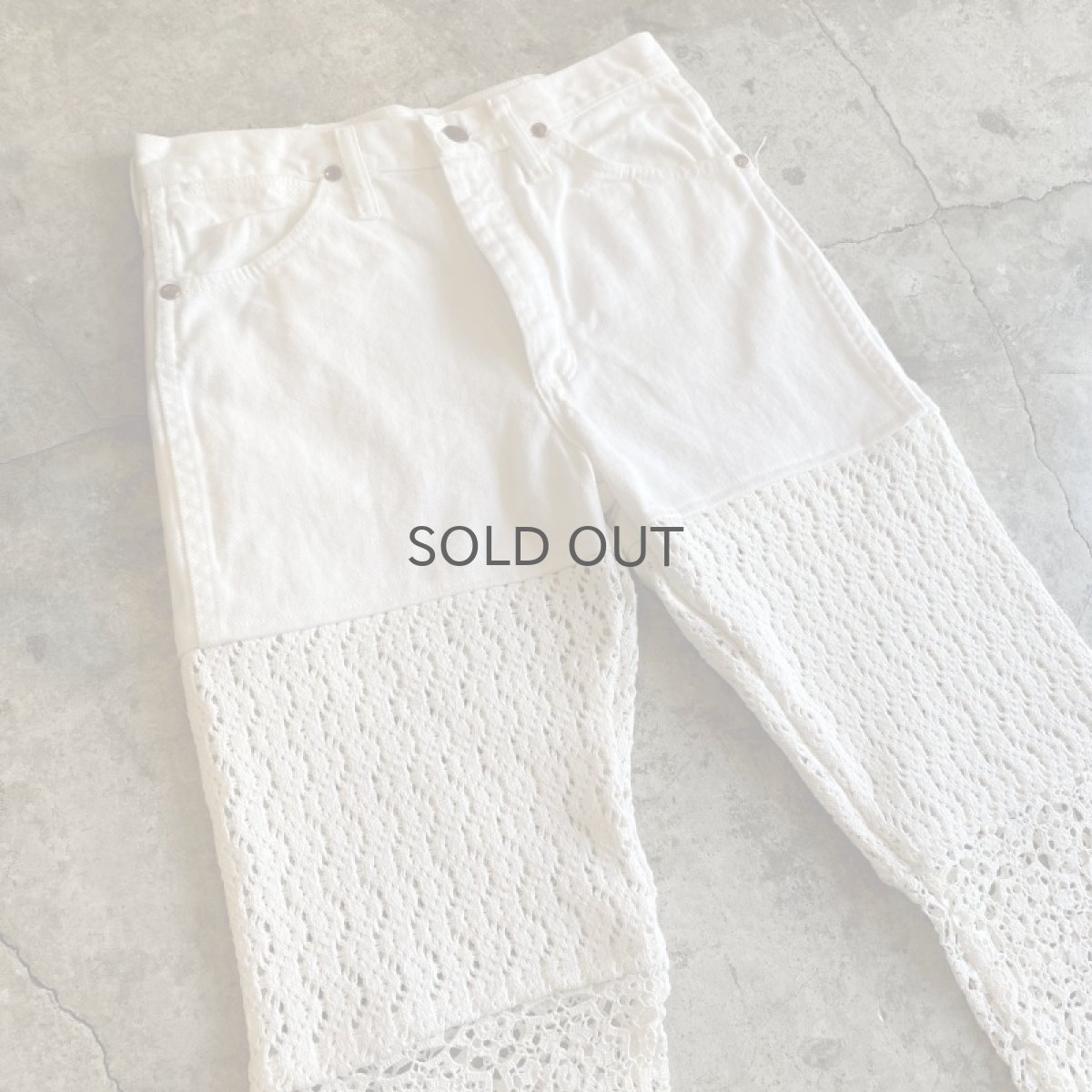 画像3: 【Wiz&Witch】"UNITED" VINTAGE CROCHET DENIM PANTS / W28 (3)