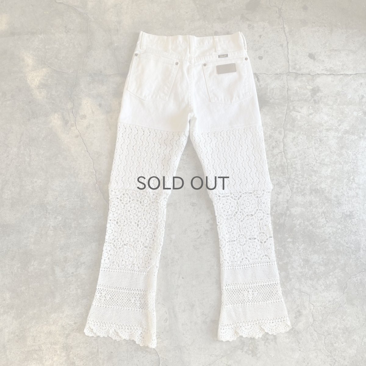 画像2: 【Wiz&Witch】"UNITED" VINTAGE CROCHET DENIM PANTS / W28 (2)