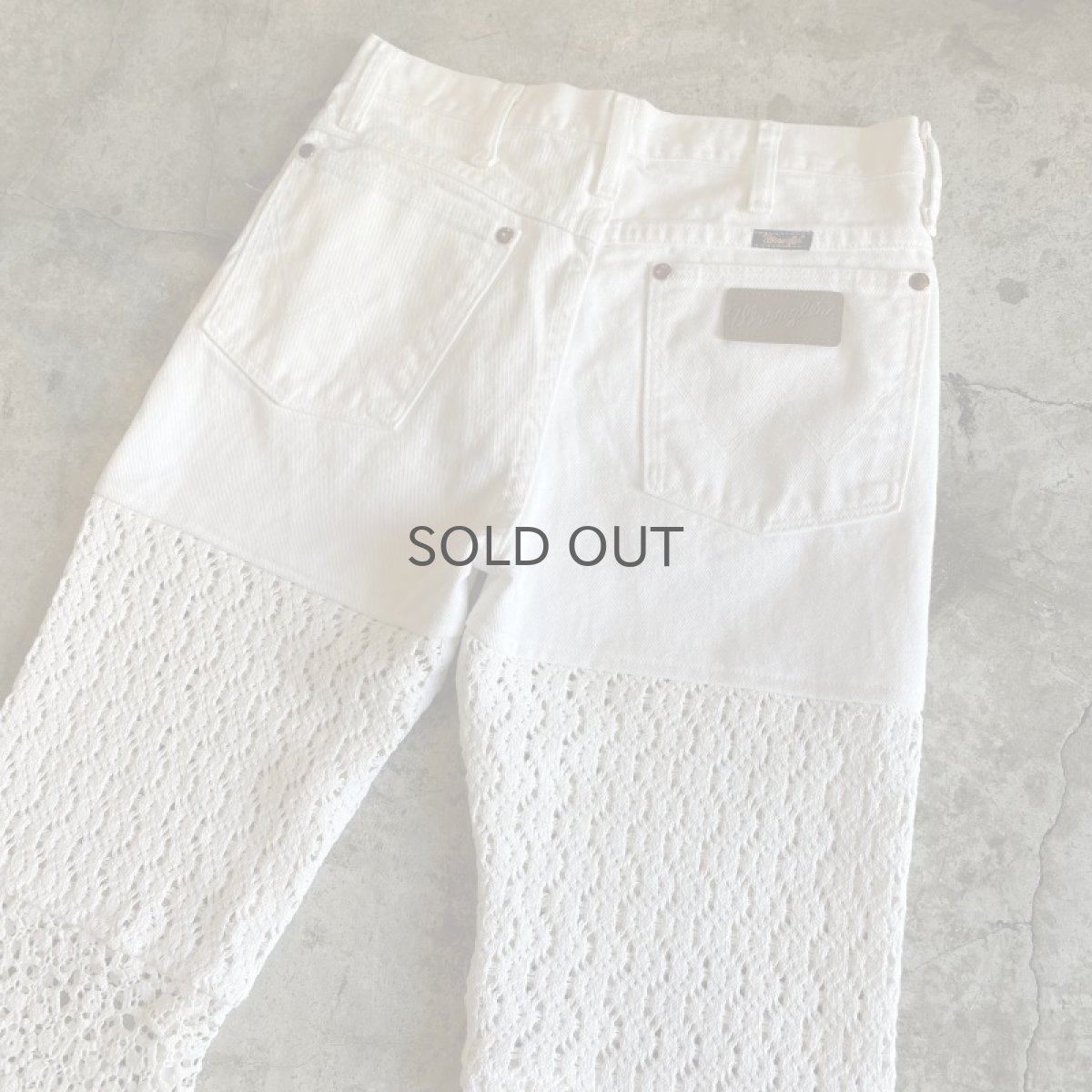 画像9: 【Wiz&Witch】"UNITED" VINTAGE CROCHET DENIM PANTS / W28 (9)
