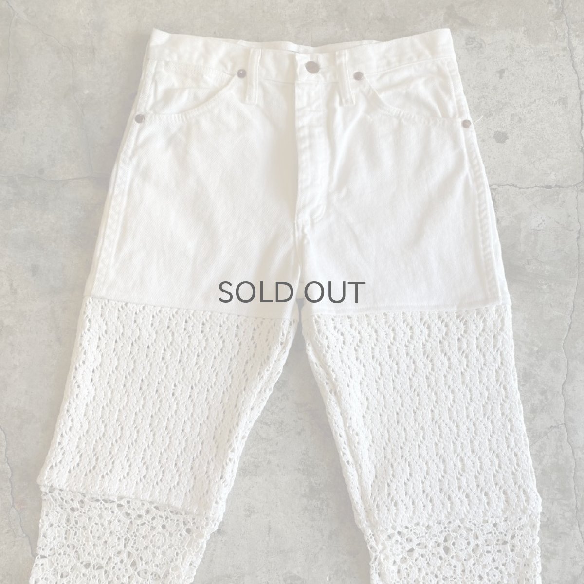 画像7: 【Wiz&Witch】"UNITED" VINTAGE CROCHET DENIM PANTS / W28 (7)