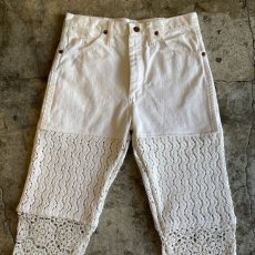 画像7: 【Wiz&Witch】"UNITED" VINTAGE CROCHET DENIM PANTS / W28 (7)